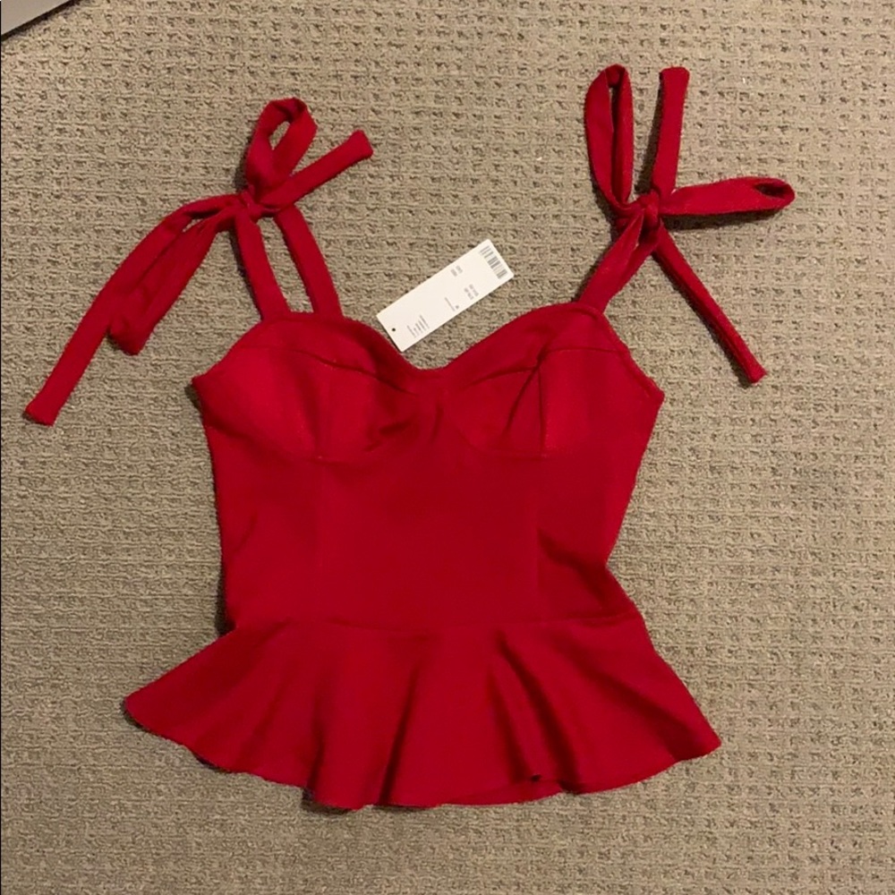 Red tank top.